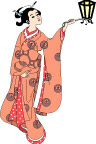 点灯的日本女人
