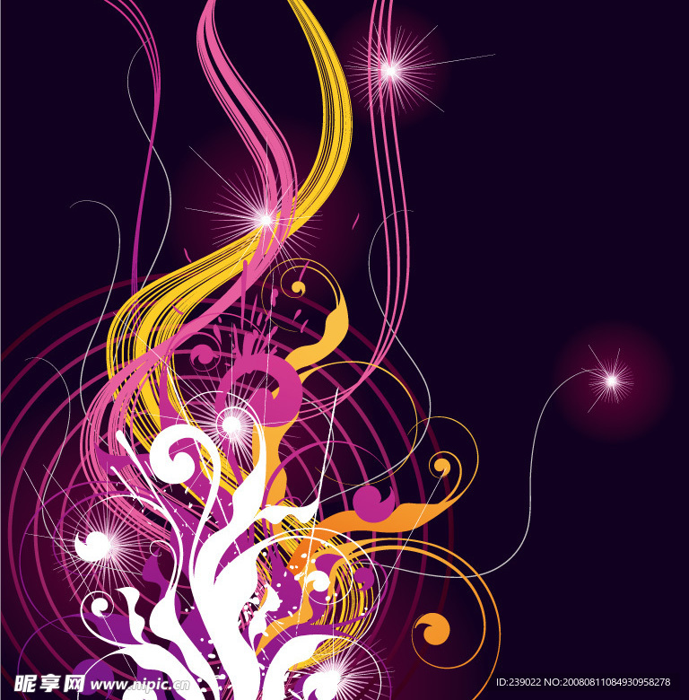 闪闪星光动感线条矢量素材