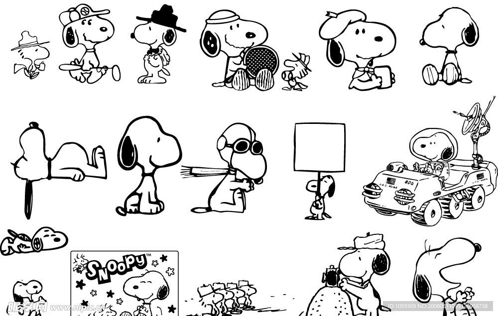 snoopy黑白