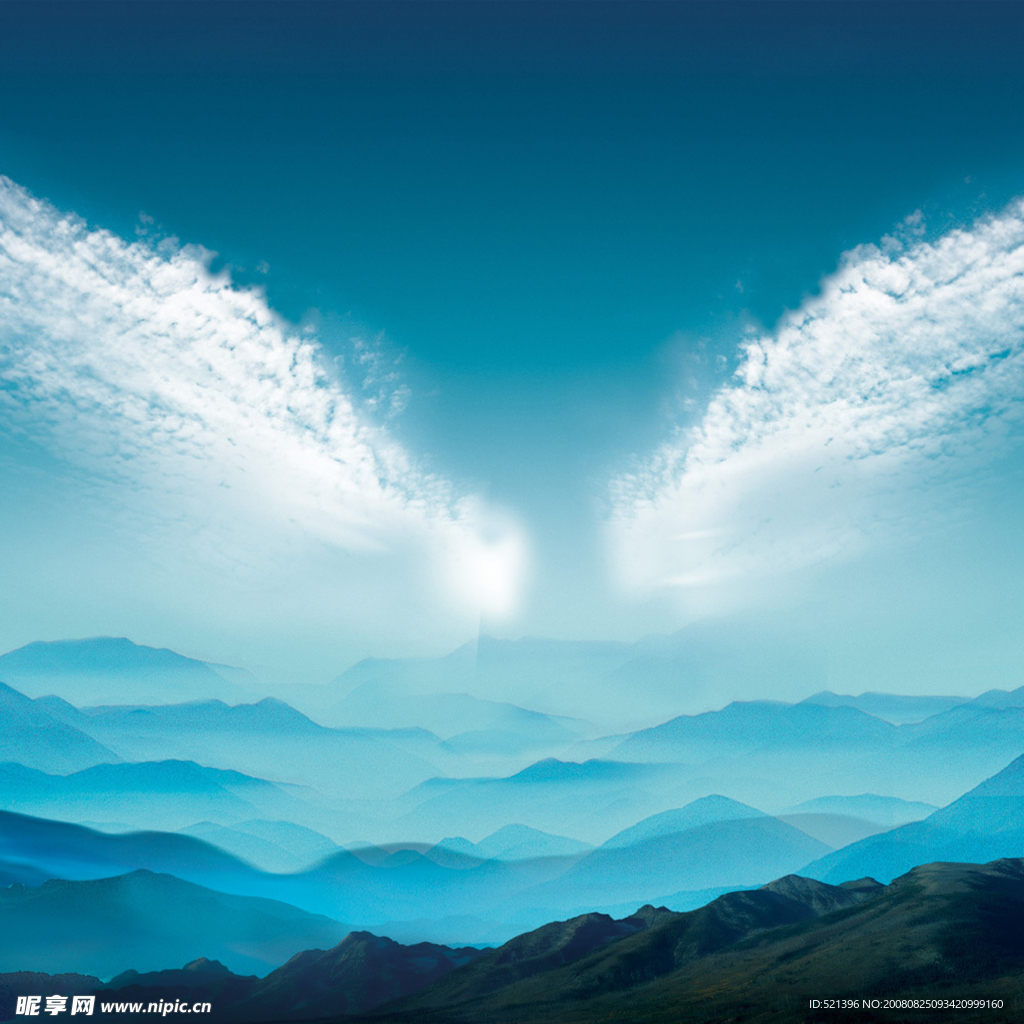 超酷有气势翅膀飞翔背景
