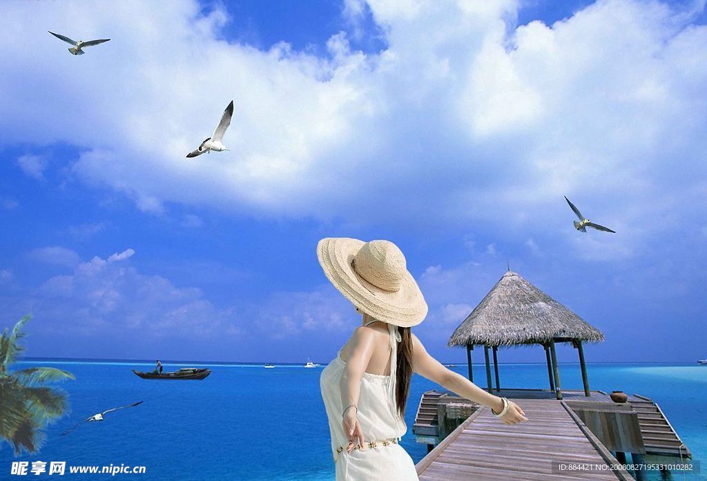 海边美女