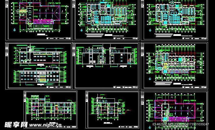 洗浴中心全套建施CAD图