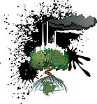 被污染的地球插画矢量素材