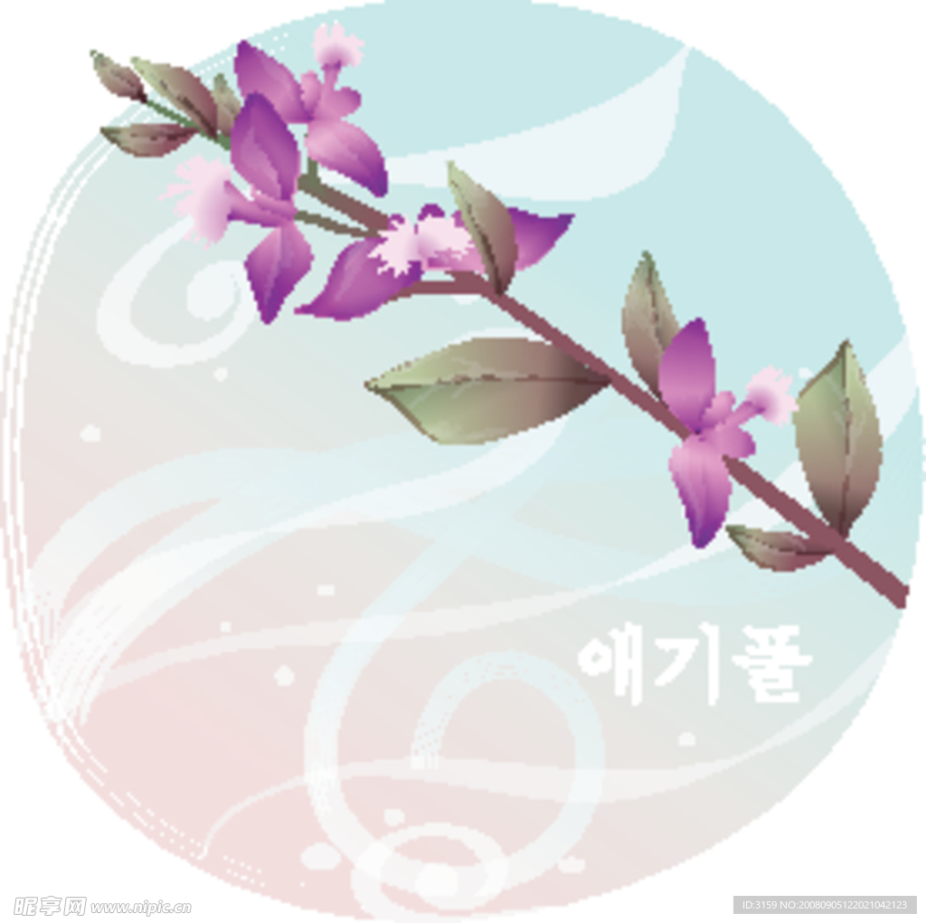 矢量花卉 紫色花