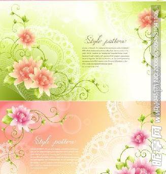 梦幻背景花朵  花纹AI