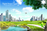 城市内的户外风景