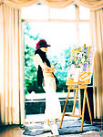 女性 优雅 画画 休闲