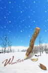 雪景 铅笔 写字