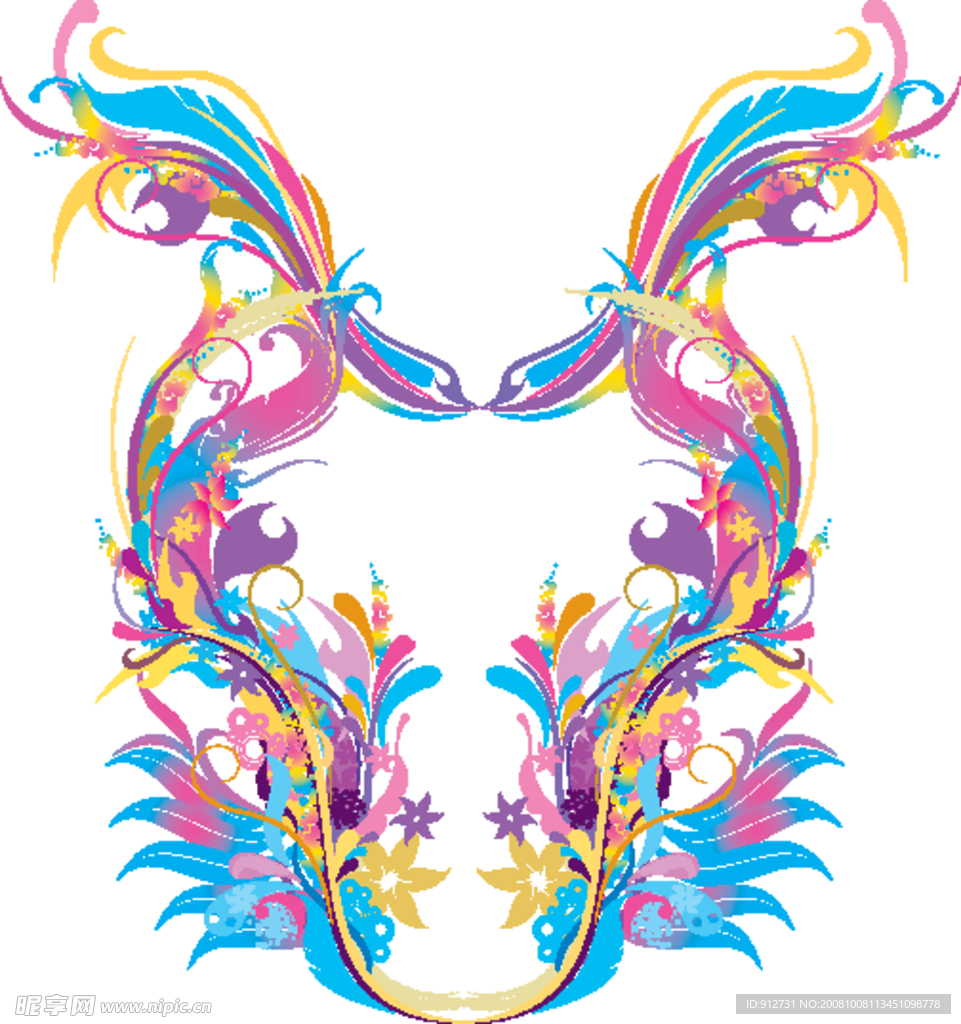 精美潮流炫彩花纹