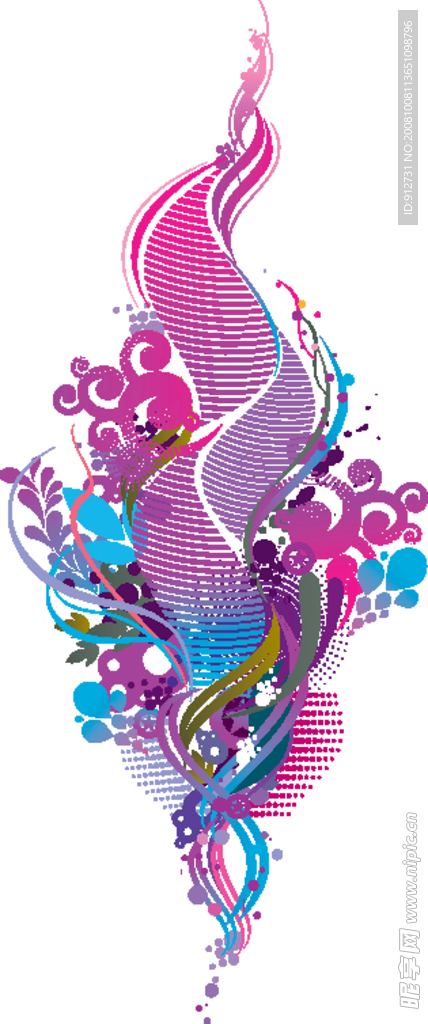精美潮流炫彩花纹