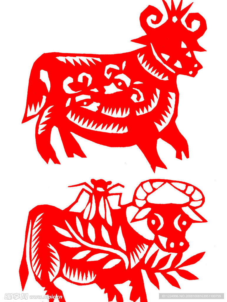 牛的剪纸02