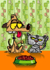 可爱的猫狗插画