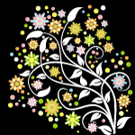 韩国矢量花纹花边