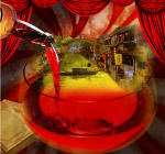 鱼米之乡 红酒广告 红酒创意设计