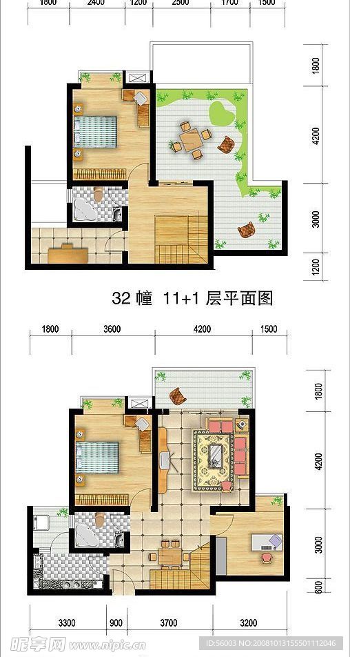 CDR格式户型平面图