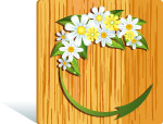 花朵叶子木纹矢量素材
