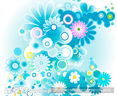 缤纷花朵花纹