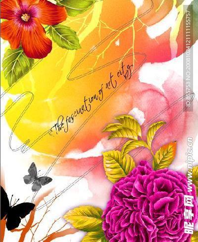 水彩花卉底纹