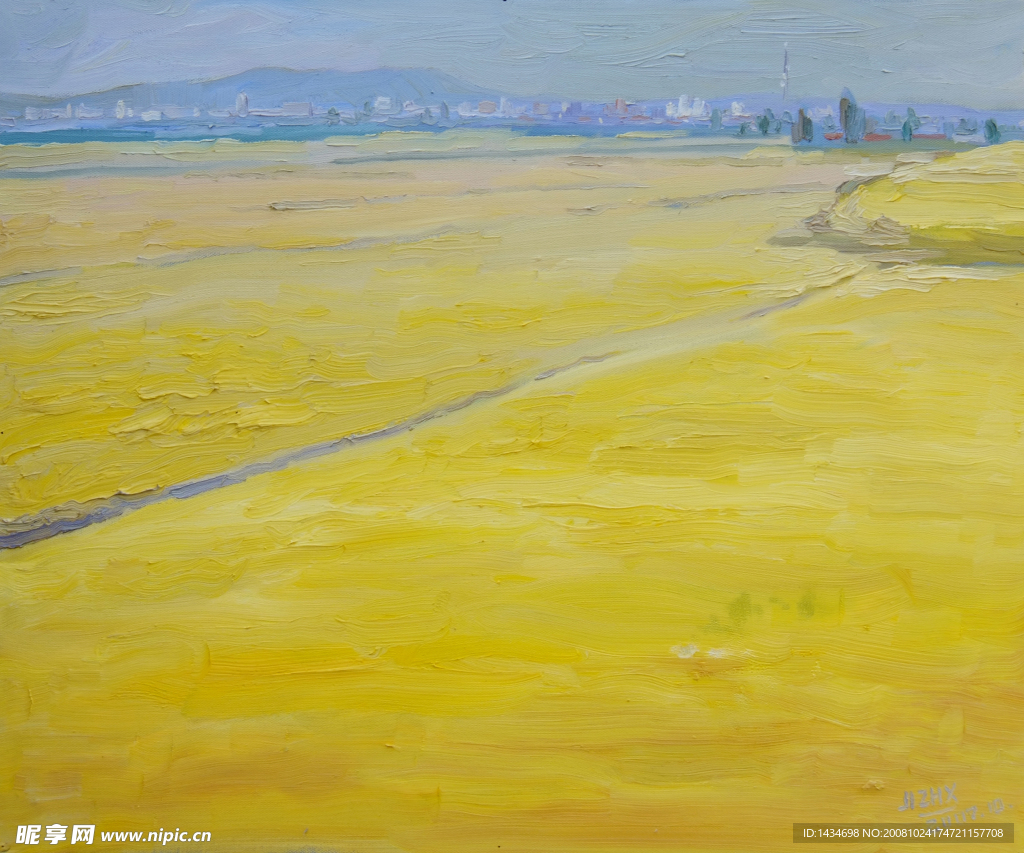 秋色田野之油画
