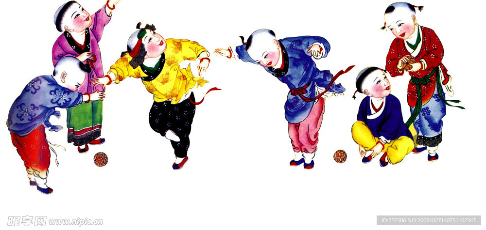 年画欢天喜地