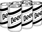 矢量黑白啤酒