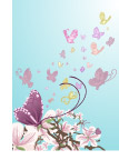 紫色蝴蝶花朵矢量图
