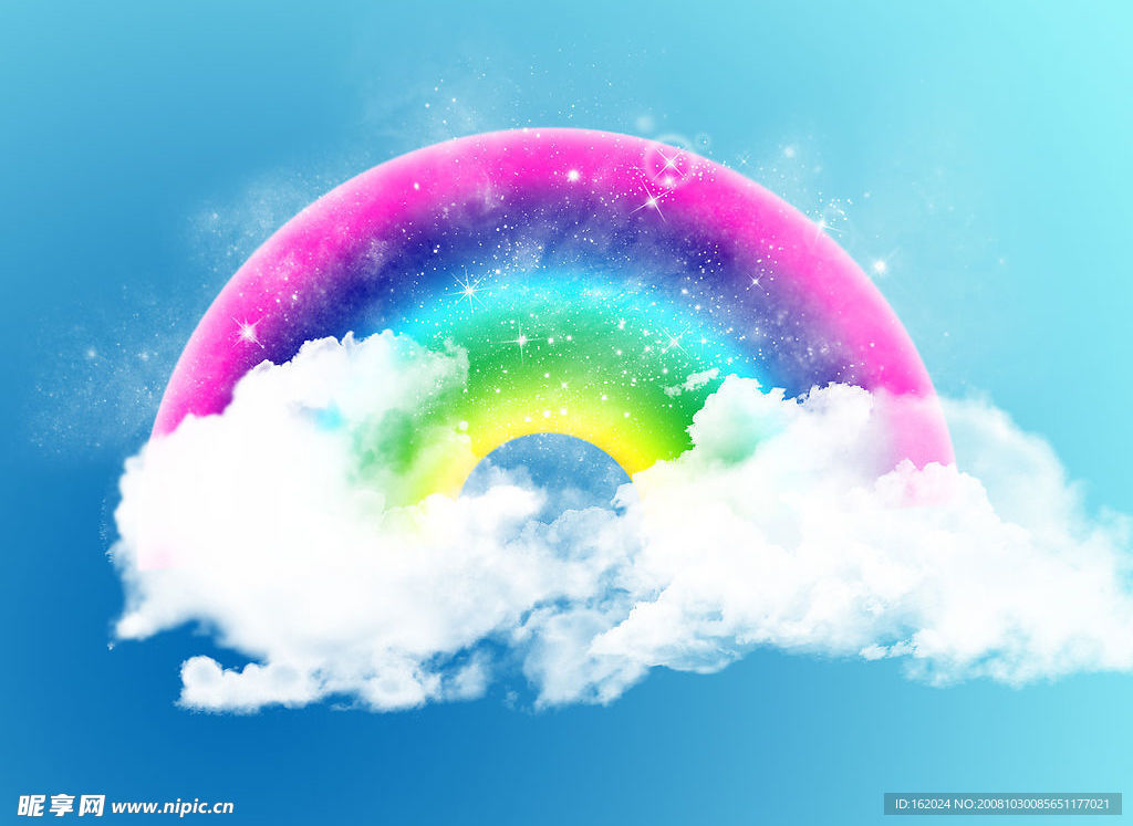 可爱彩虹云朵壁纸