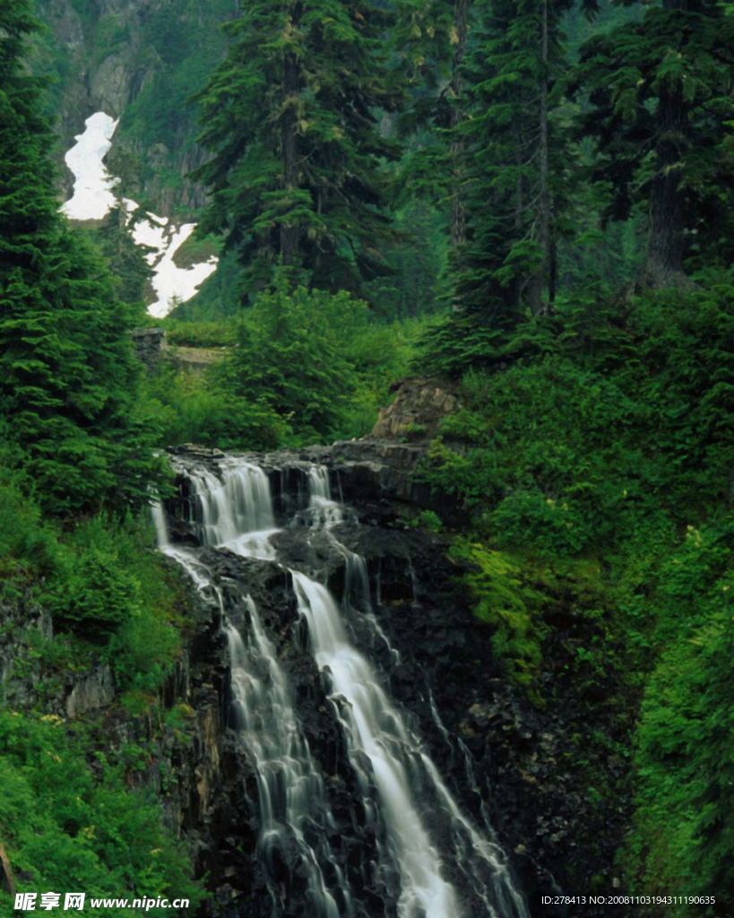 秀丽山水 瀑布美景 山涧溪流