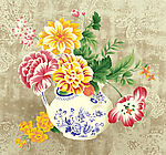 青花瓷与鲜花