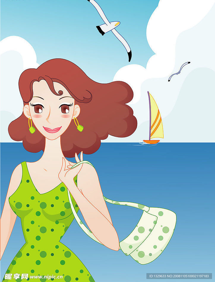 海边美女