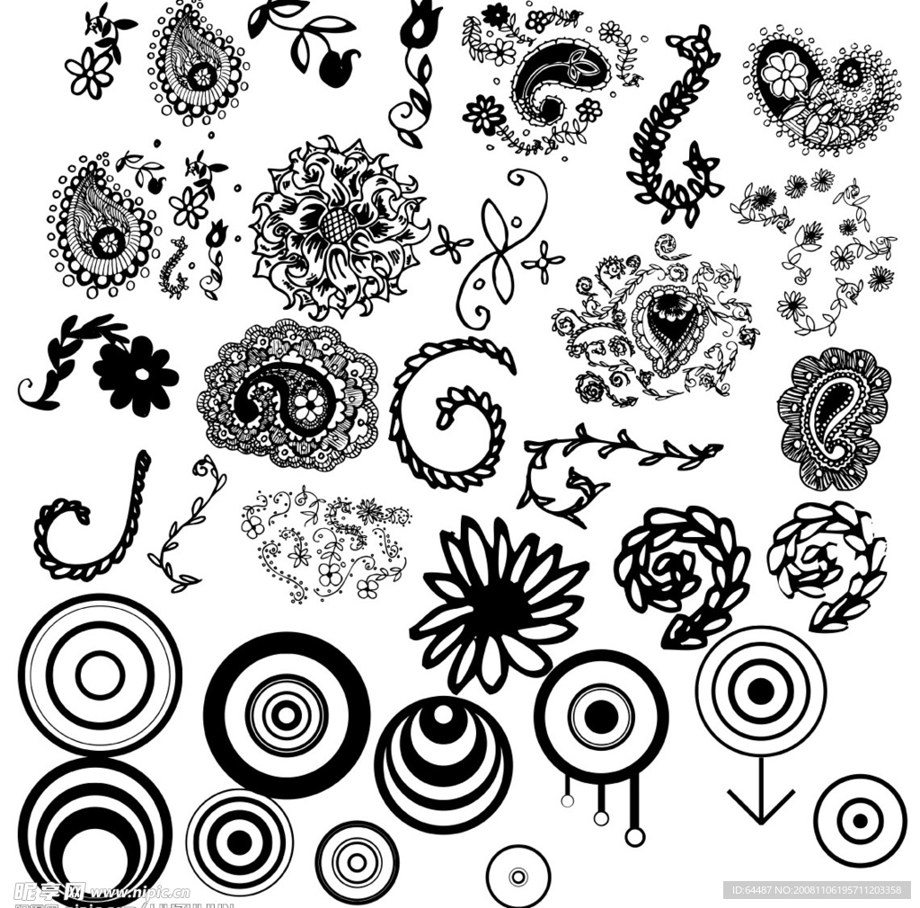 韩式矢量花纹