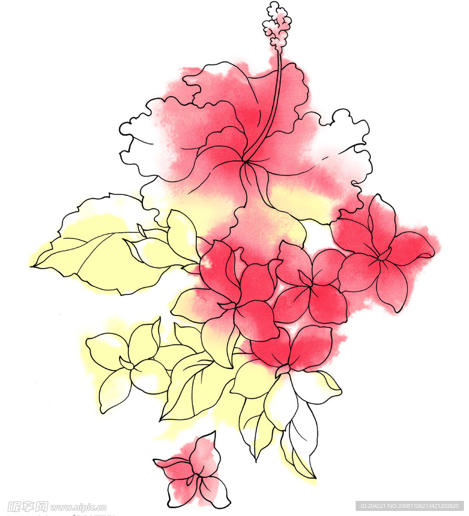 韩国手绘花纹