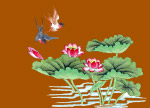 手绘荷花
