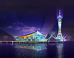 杭州湾垮海大桥海中平台夜景2