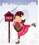 雪中舞蹈的小女孩