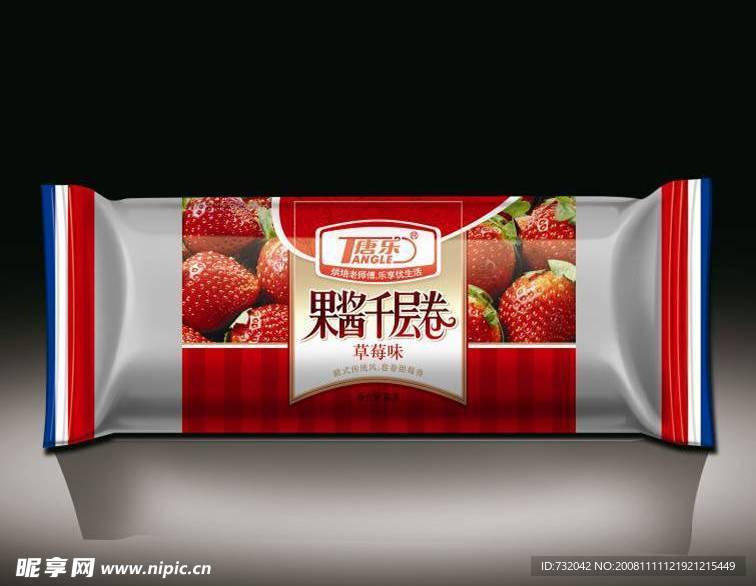 千层卷 包装设计 草莓 味