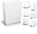 各种角度的3d空白包装盒