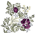 单朵艳丽配色花纹