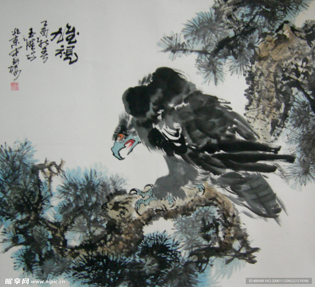 水墨画 鹰