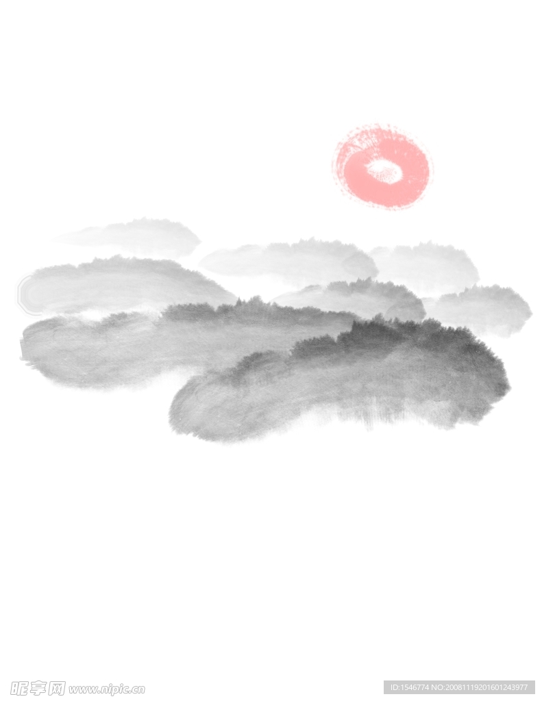 水墨山