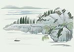国画 底纹 矢量