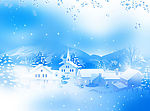 圣诞心愿 雪蓝色星雪景