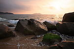夕阳下的海岸