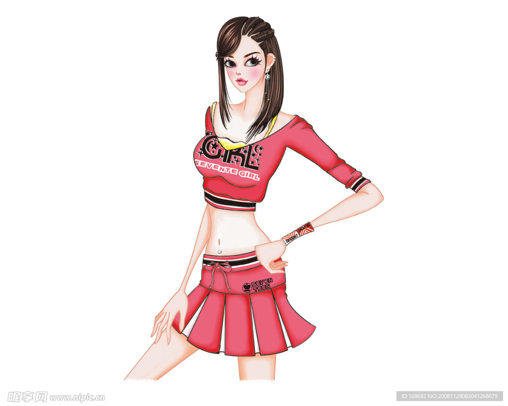 手绘美女