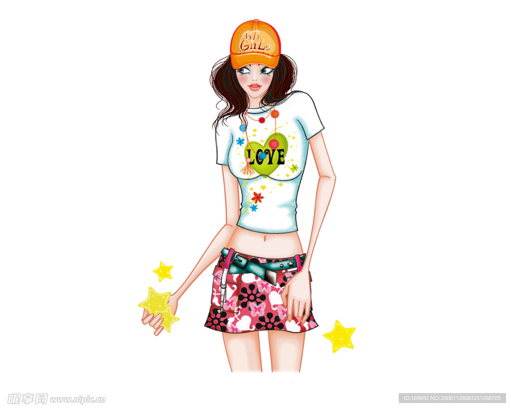 手绘美女