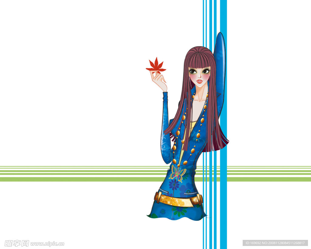 手绘美女