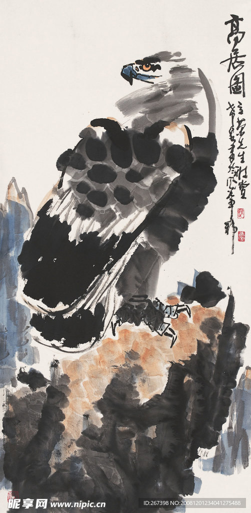 庞希泉现代国画鹰2