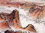 关山月现代国画~千军万马红色江山