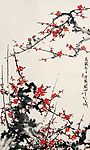 关山月现代国画~红梅6