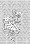 线条牡丹花